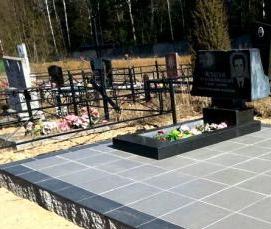 укладка тротуарной плитки на могиле - вариант 2