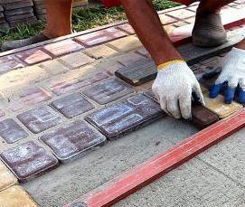 укладка тротуарной плитки на щебень - тип 3