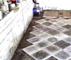 укладка тротуарной плитки в гараже - модель 4