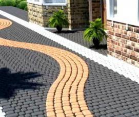 укладка тротуарной плитки в гараже - модель 3