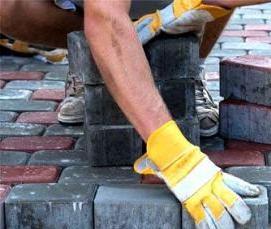 укладка тротуарной плитки виброплитой - тип 4