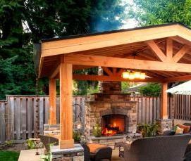 уличные беседки из дерева - тип 4