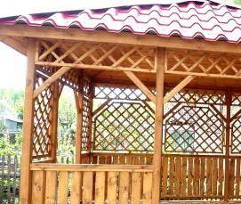 уличные беседки из дерева - тип 3