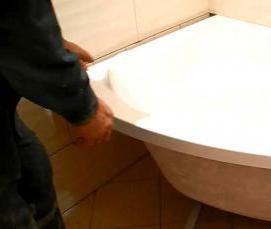 установка ассиметричной ванны - модель 1