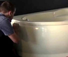 установка ассиметричной ванны - модель 2