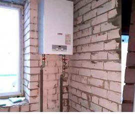 установка газовых котлов в ванной - модель 2