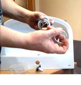 установка перелива в раковине - вариант 1