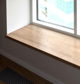 установка подоконника из дерева - тип 1