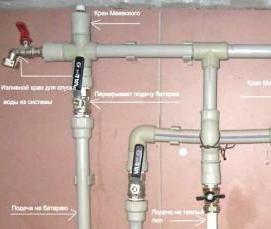 установка полипропиленовых труб в ванной - вариант 2