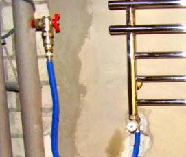 установка полотенцесушителя в ванной - тип 1