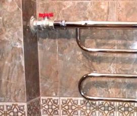 установка полотенцесушителя в ванной - тип 2