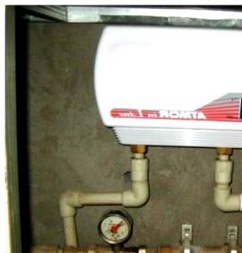 установка проточного водонагревателя - вариант 1