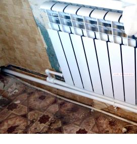 установка радиаторов отопления в доме - тип 3