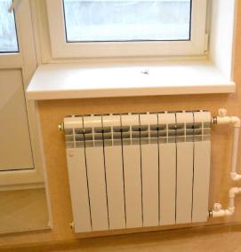 установка радиаторов отопления в доме - тип 2