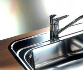 установка раковины из нержавейки - модель 4