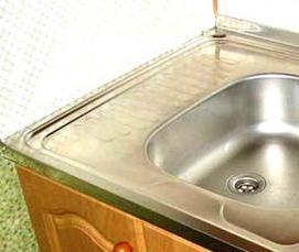 установка раковины из нержавейки - модель 3