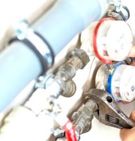 установка счетчика горячей воды квартире - модель 1