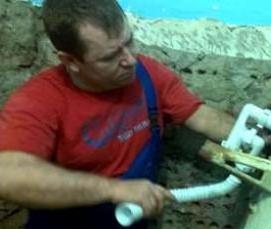 установка сифона под ванну - тип 2