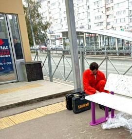 установка скамеек и урн - тип 1