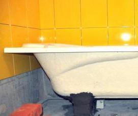 установка слива перелива на акриловую ванну - тип 3