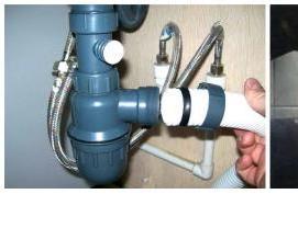 установка слива раковины на кухне - вариант 2