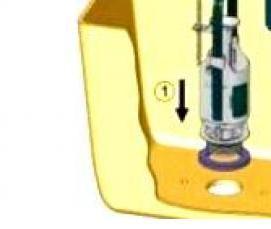 установка сливной арматуры унитаза - вариант 1