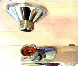 установка смесителя с гайкой - тип 4