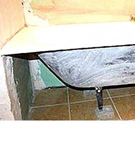 установка стальной ванны на каркас - тип 1