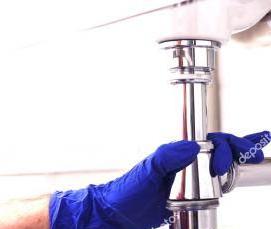 установка труб под раковину - вариант 1