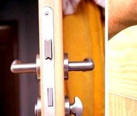 установка врезного замка в дверь - тип 3