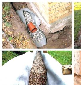 устройство дренажа фундамента - тип 2