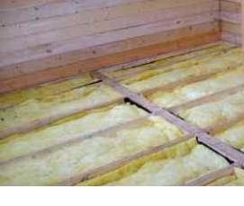 утеплители полов в бане - вариант 1