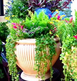 Вазон высокий для цветов уличный пластиковый - тип 1