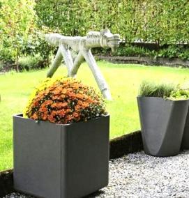 Вазон высокий для цветов уличный пластиковый - тип 4