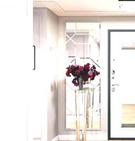 Входная дверь в квартиру с зеркалом - вариант 4