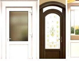 Входная штульповая пластиковая дверь - вариант 3