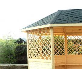 Восьмигранная деревянная беседка - модель 4