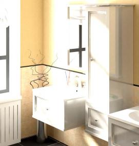 Встраиваемая мебель в ванную на заказ - вариант 1