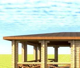 Закрытая беседка из профилированного бруса - вариант 2