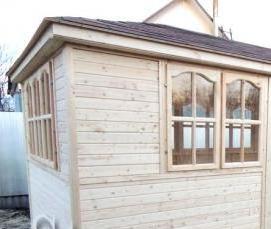 Застекленные беседки из бруса - вариант 1