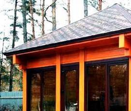 Застекленные беседки из бруса - вариант 3