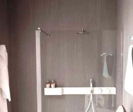 Зеркало для ванной с подсветкой и полками - вариант 3