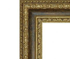 Зеркало в золотой раме в ванную - модель 3