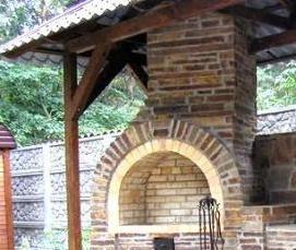 Железная беседка с мангалом и казаном - тип 2