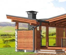 Зимняя беседка с камином и мангалом - модель 1