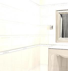 Белая квадратная керамическая плитка - модель 4