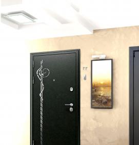 Белая входная дверь в квартиру с шумоизоляцией - вариант 1