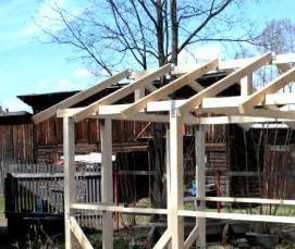 Беседка из асбестовых труб - модель 1