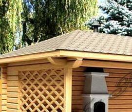 Беседка из бруса с мангалом - тип 1