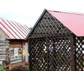 Беседка мангалом из профильной трубы - модель 3